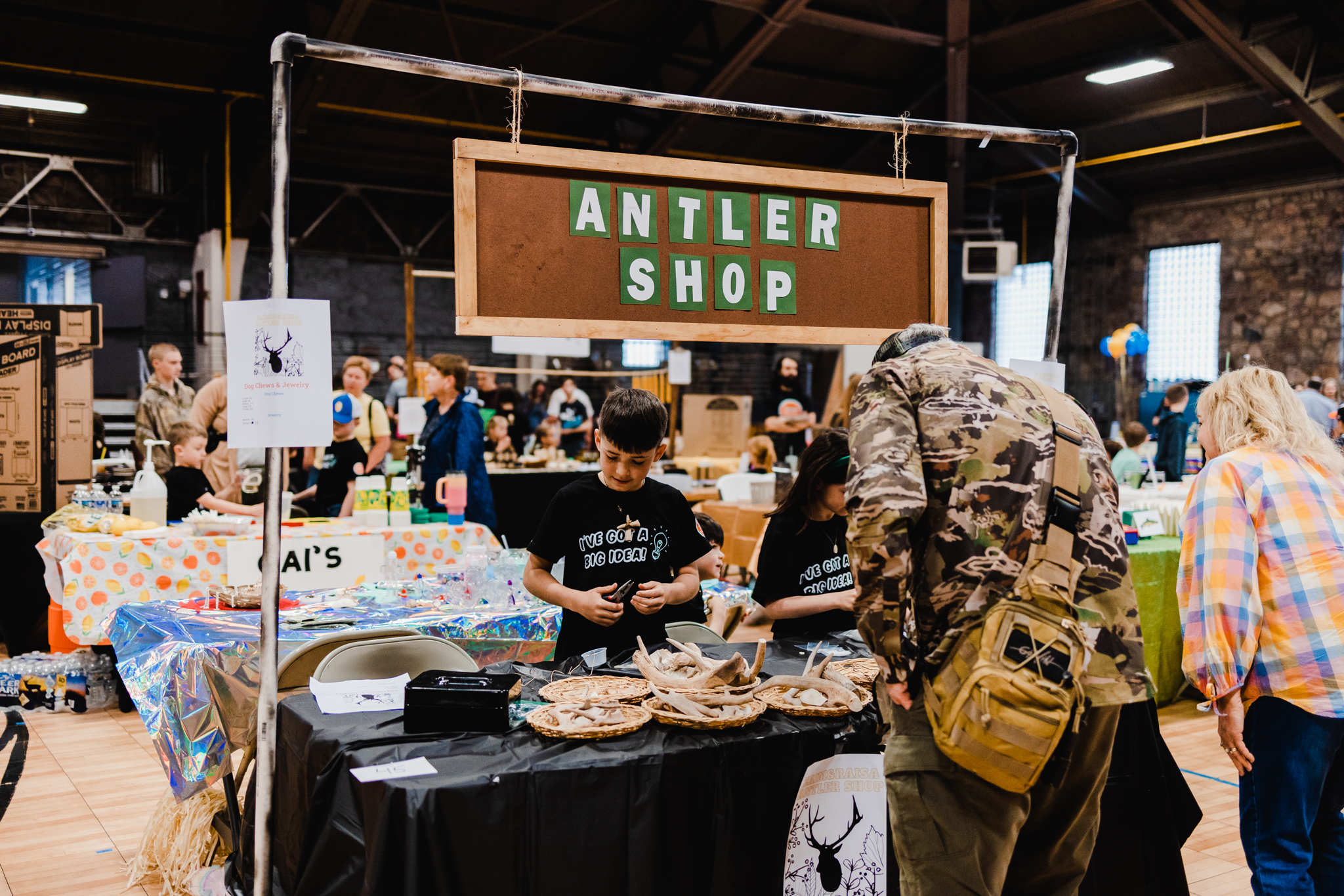The Antler Shop — a young entrepreneur's booth at the Children's Business Fair