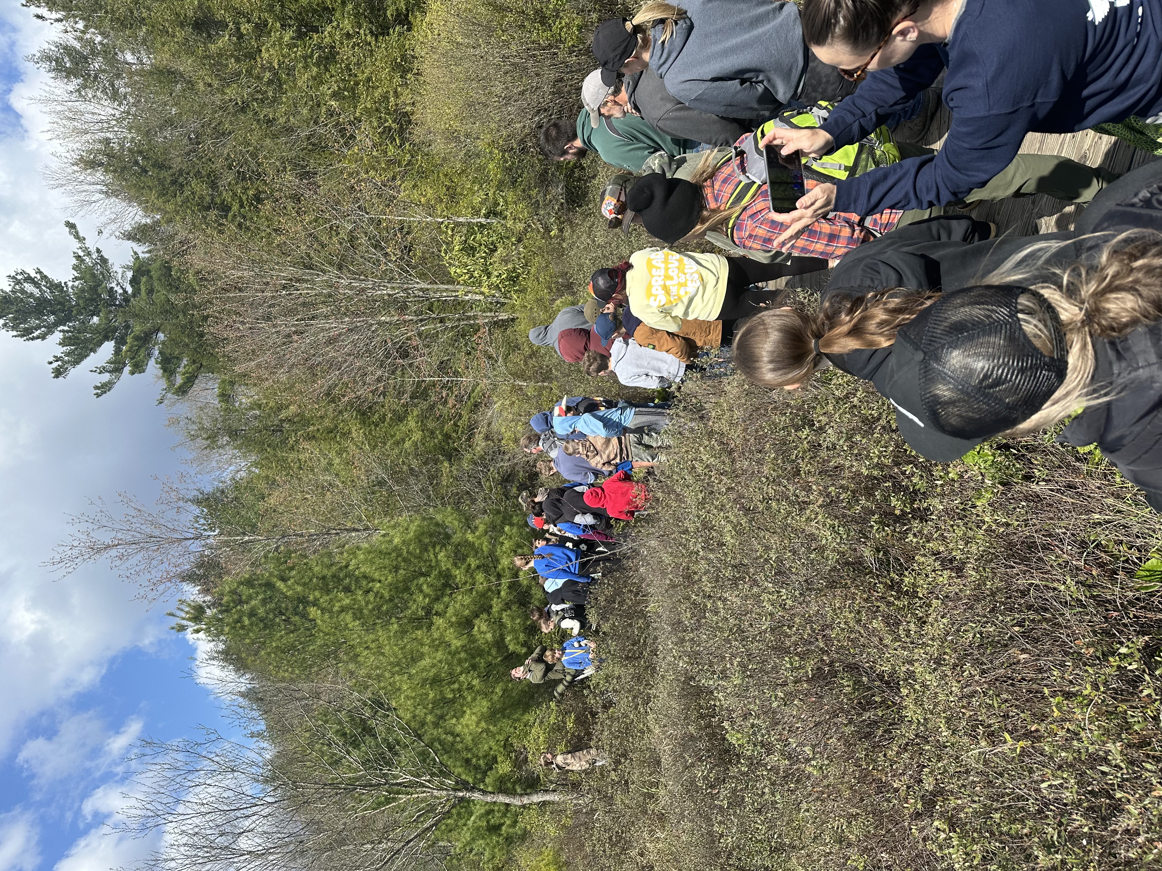 Hiking the bog boardwalk together